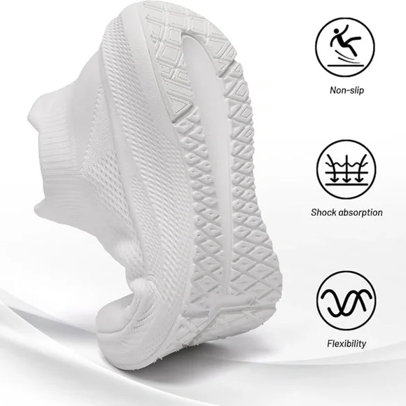 Womens Slip on Walking Shoes Comfort Lightweight Breathable Sock Shoe Non-Slip - Picture 5 of 5